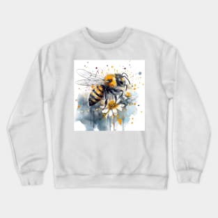 A bee collects honey on a flower. Crewneck Sweatshirt